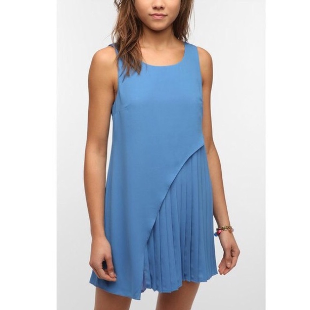 Sparkle and Fade Georgette Sleeveless Blue Dress